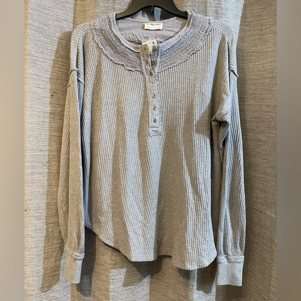 We The Free Light Gray Button-Up